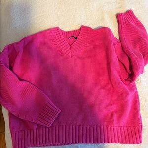GAP Bright Pink V-Neck Sweater